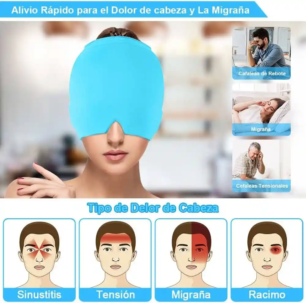 Gorro De Gel Alivio Migraña Y Dolor Cabeza