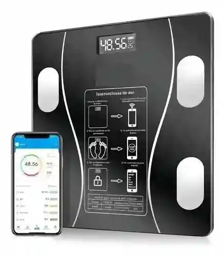 Bascula Para Persona Digital Bluetooth Color Negro