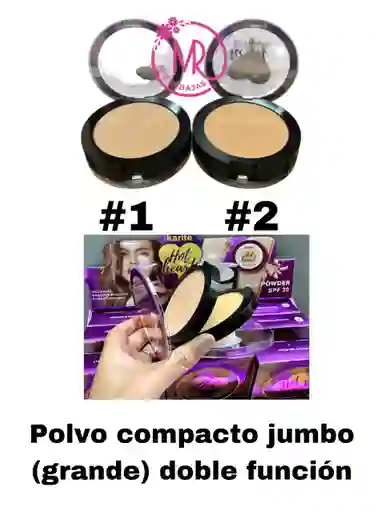 Polvo Compacto Grande Doble Función Con Pomo Para Cubrir Y Sellar (tono#1)