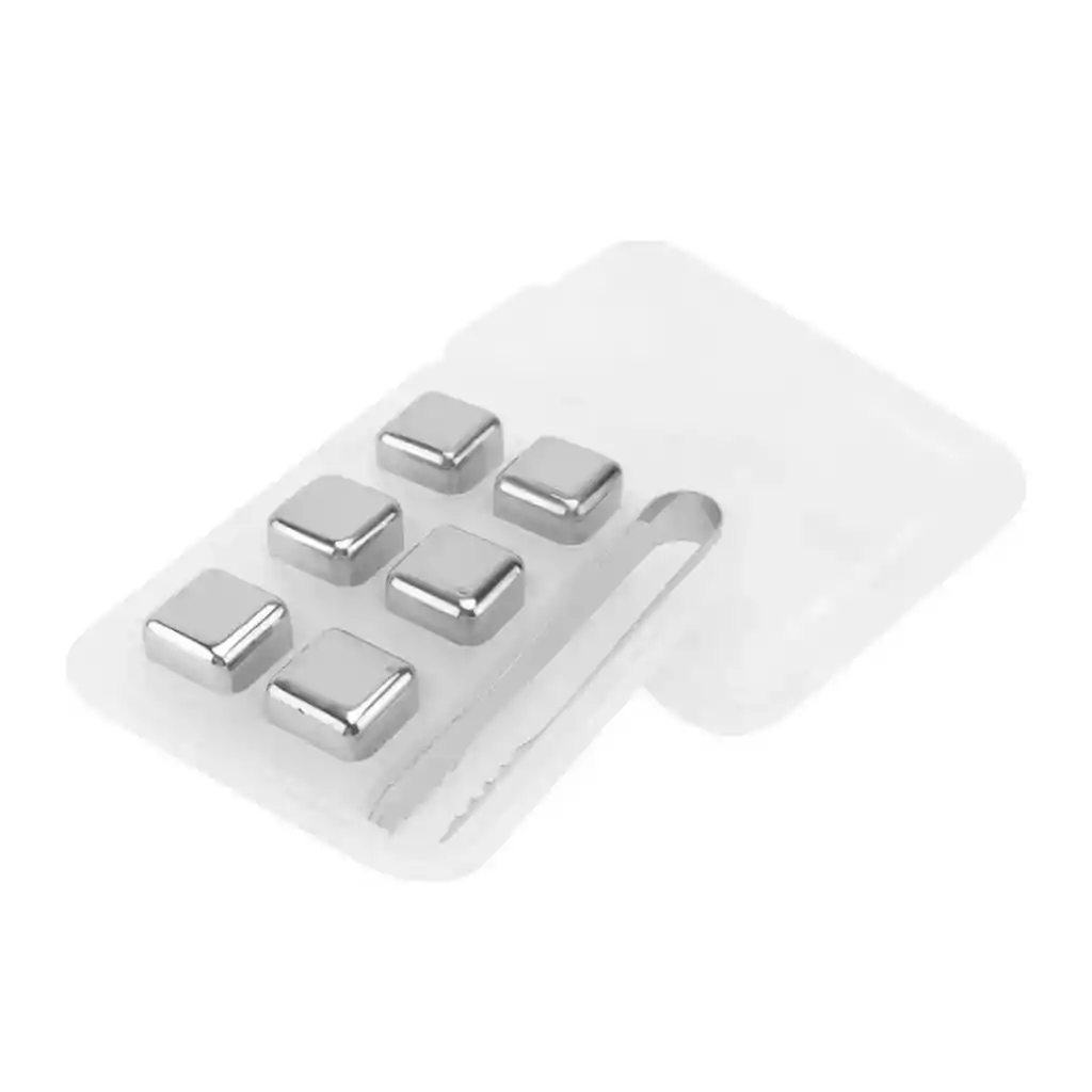 Cubos De Hielo Reutilizables En Acero Inoxidable X6 Bebidas