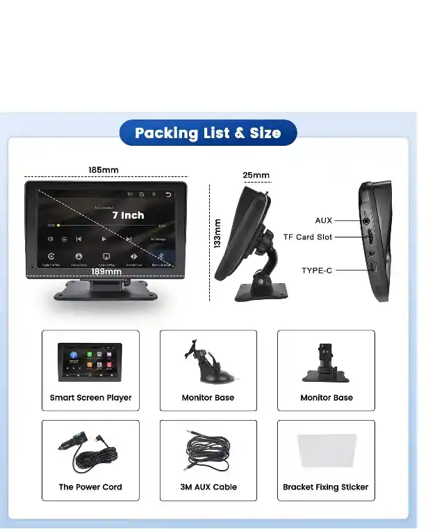 Pantalla Carplay Carro Inalambrica Android Apple Bluetooth