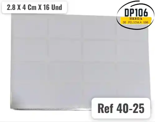 Rotulo Adhesivo 2.8 X 4 Cm X 16 Und Ref 40-25