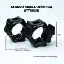 Seguro Barra Olímpica Collarin Tope Clips Profesional Gym X2 (negro)