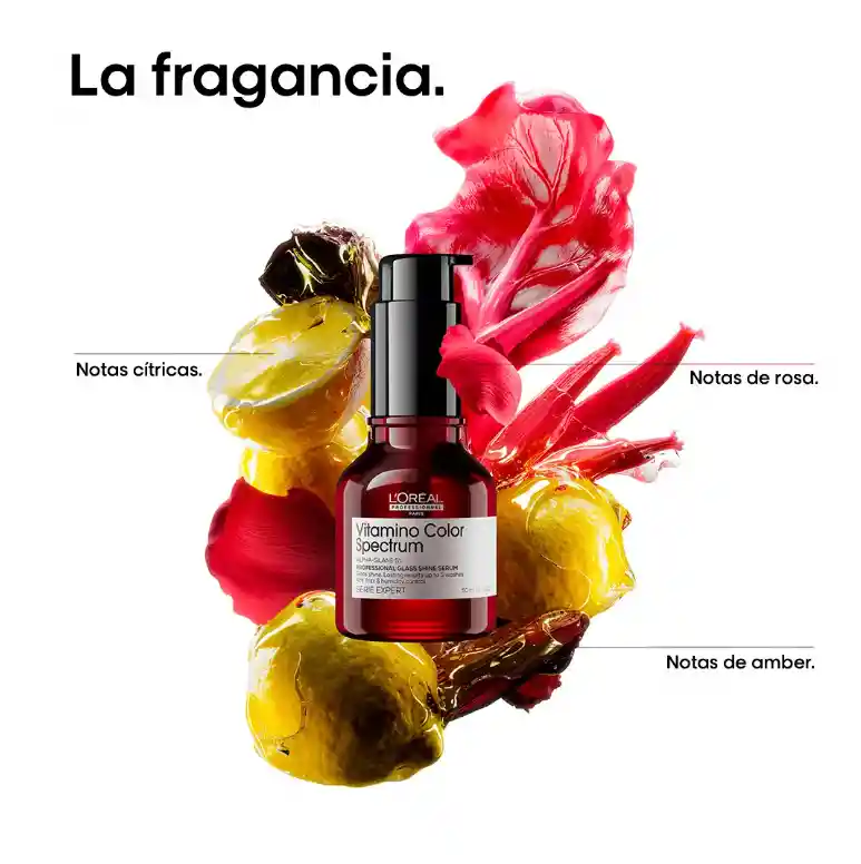Suero Termo Protector Anti Frizz Para Proteger El Color Y De Brillo Instantáneo Glass Shine Sérum Vitamino Color Sprectrum L’oreal Serie Expert 50ml