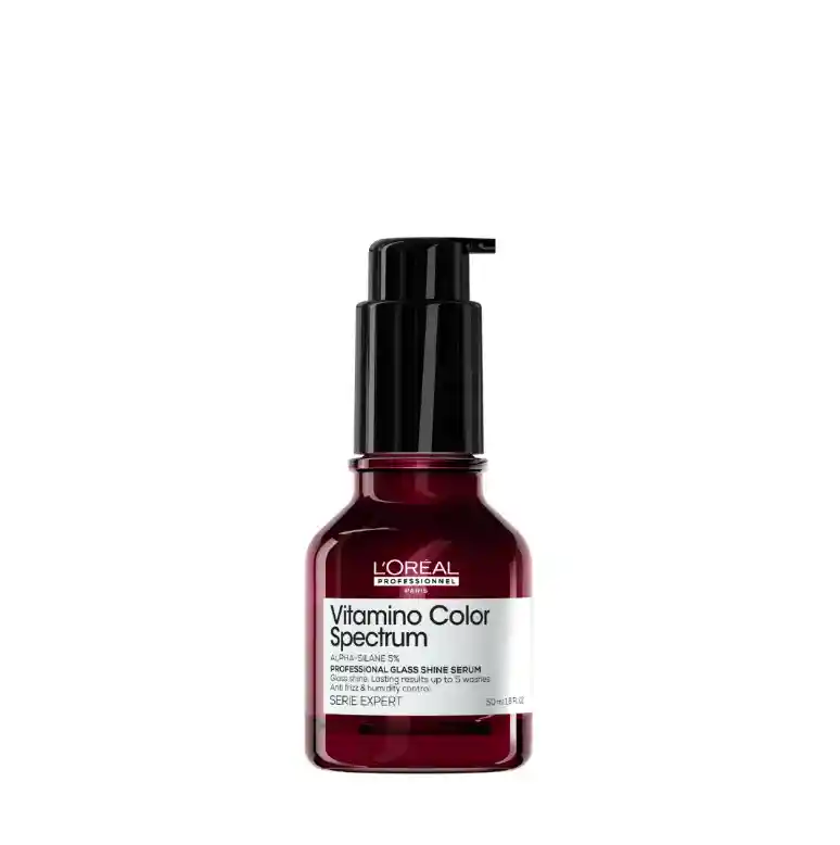 Suero Termo Protector Anti Frizz Para Proteger El Color Y De Brillo Instantáneo Glass Shine Sérum Vitamino Color Sprectrum L’oreal Serie Expert 50ml