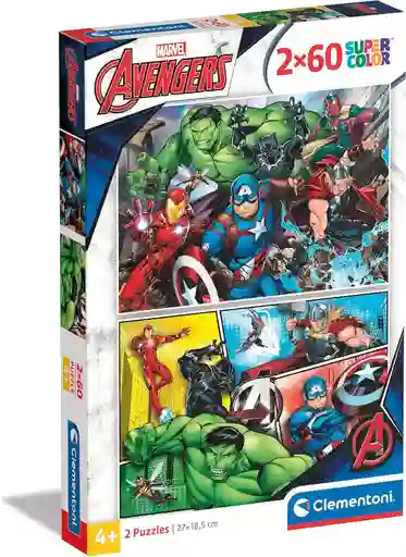 Rompecabezas 2 En 1 60 Piezas Marvel Avengers Para Niños