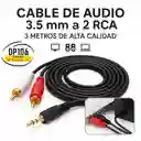 Cable 3.5 Mm A 2 Rca Macho De 3 Metros