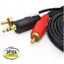 Cable 3.5 Mm A 2 Rca Macho De 3 Metros