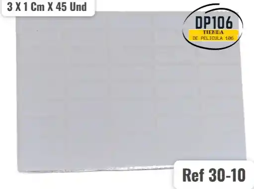 Rotulo Adhesivo 3 X 1 Cm X 45 Und Ref 30-10