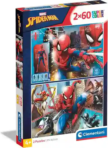 Rompecabezas 2 En 1 Spider-man Aventuras Para Niños