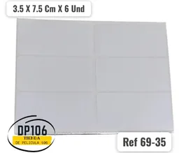 Rotulo Adhesivo 3.5 X 7.5 Cm X 6 Und Ref 69-35
