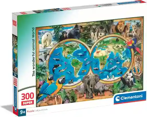 Rompecabezas 300 Piezas Mapa Del Mundo Animal Para Niños
