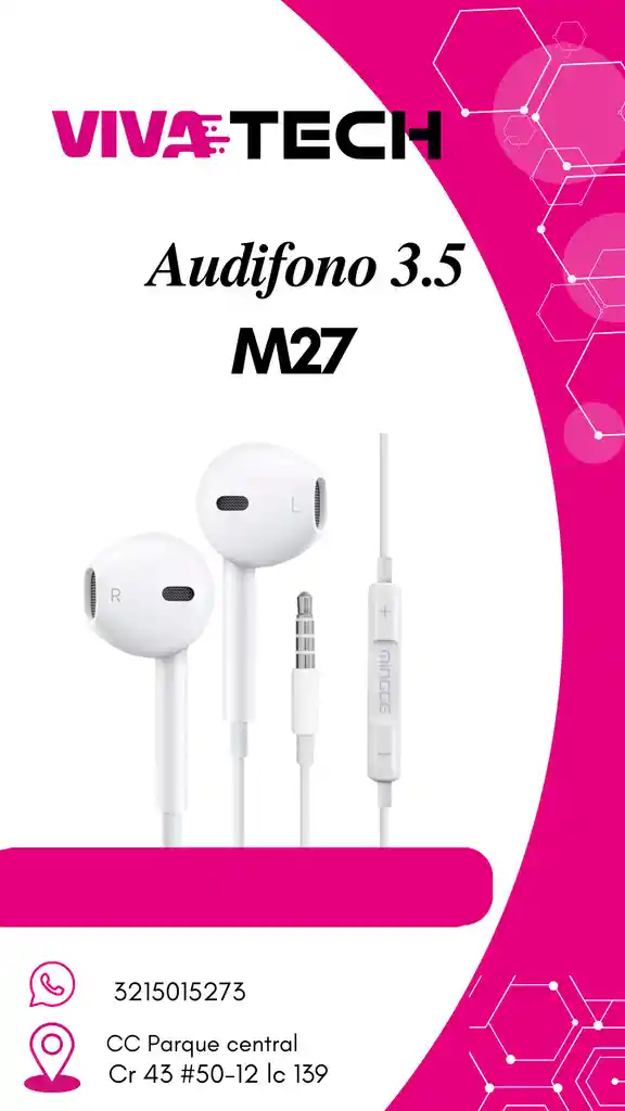 Audifono 3.5 M27