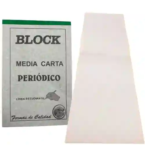 Block Papel De Periodico Media Carta
