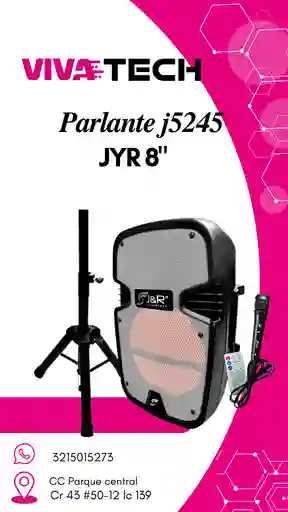 Parlante Jyr 8" + Tripode + Microfono J5245