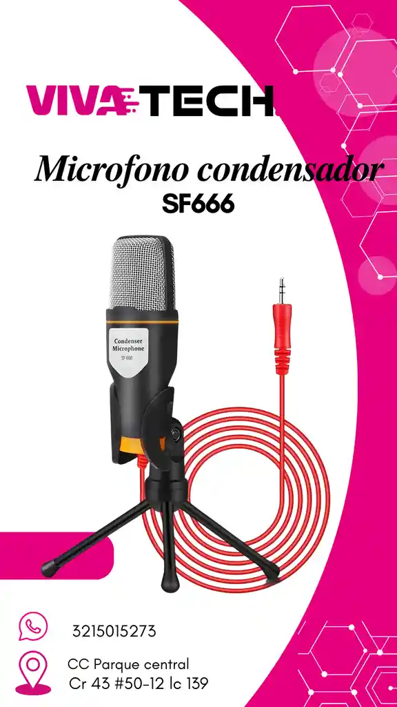 Microfono Condensador Omnidireccional Plug 3.5