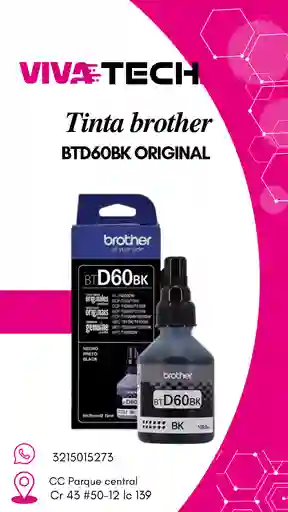 Tinta Brother Btd60bk Negra