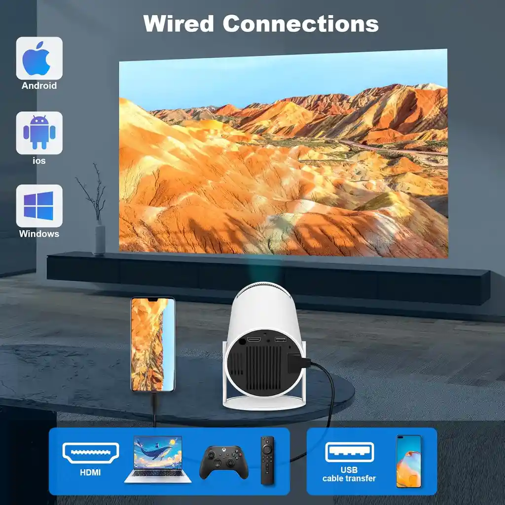 Mini Proyector Hy300 Pro 4k 1080p - Tu Cine En Cualquier Lugar
