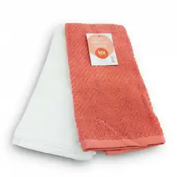 Paños De Cocina Setx2 40x60cm Diagonal Coral