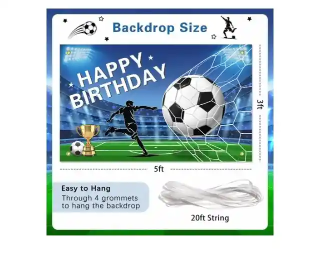 Pancarta Fondo Decoracion Cumpleaños Fiesta Telon Futbol