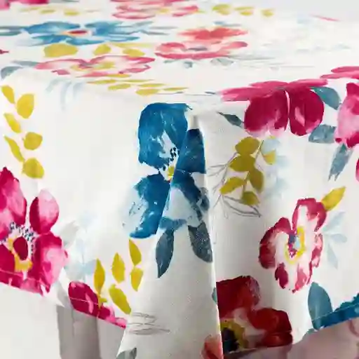 Mantel Expressions Flora Estampado 180x260cm Blanco Algodon