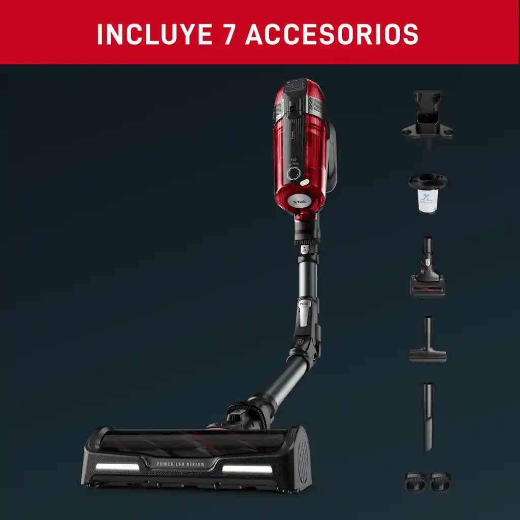 Aspiradora Inalámbrica T-fal X-force Flex 12.60 Acc Mascotas Color Rojo 110v