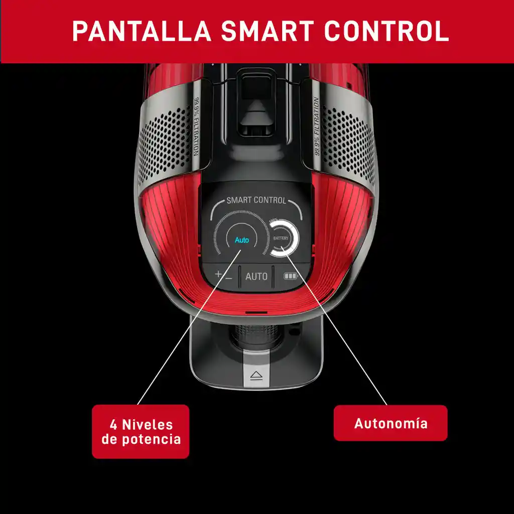 Aspiradora Inalámbrica T-fal X-force Flex 12.60 Acc Mascotas Color Rojo 110v