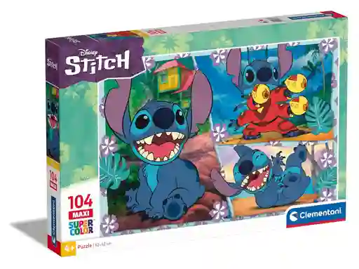 Rompecabezas 104 Piezas Stitch Diversión En Hawái Para Niños