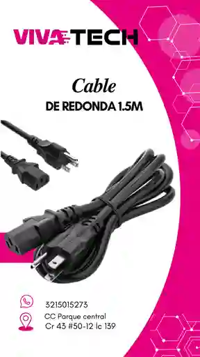 Cable De Poder Redondo 1.5m