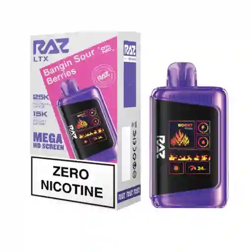Vape Raz Bangin Sour Berries Sin Nicotina 25.000 Puffs