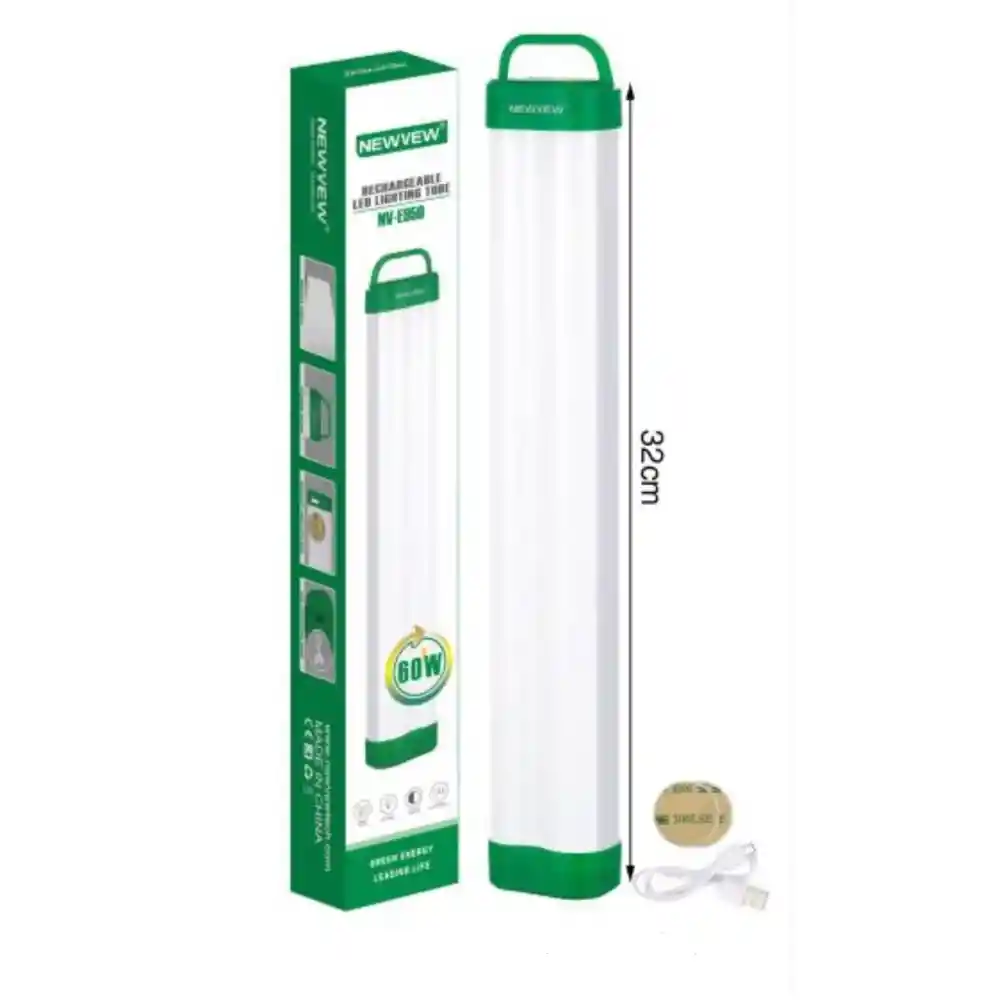 Lampara Led Luz De Emergencia Recargable Usb 60w Bombillo Doble Fluorescente