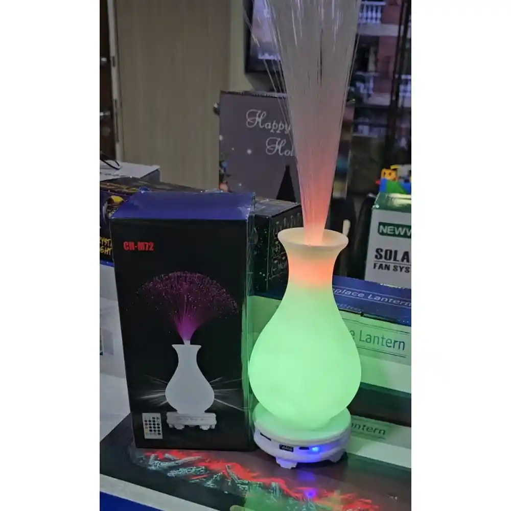 Florero Maceta Luminosa Parlante Bluetooth 12 Colores Fibra Optica Con Control Remoto