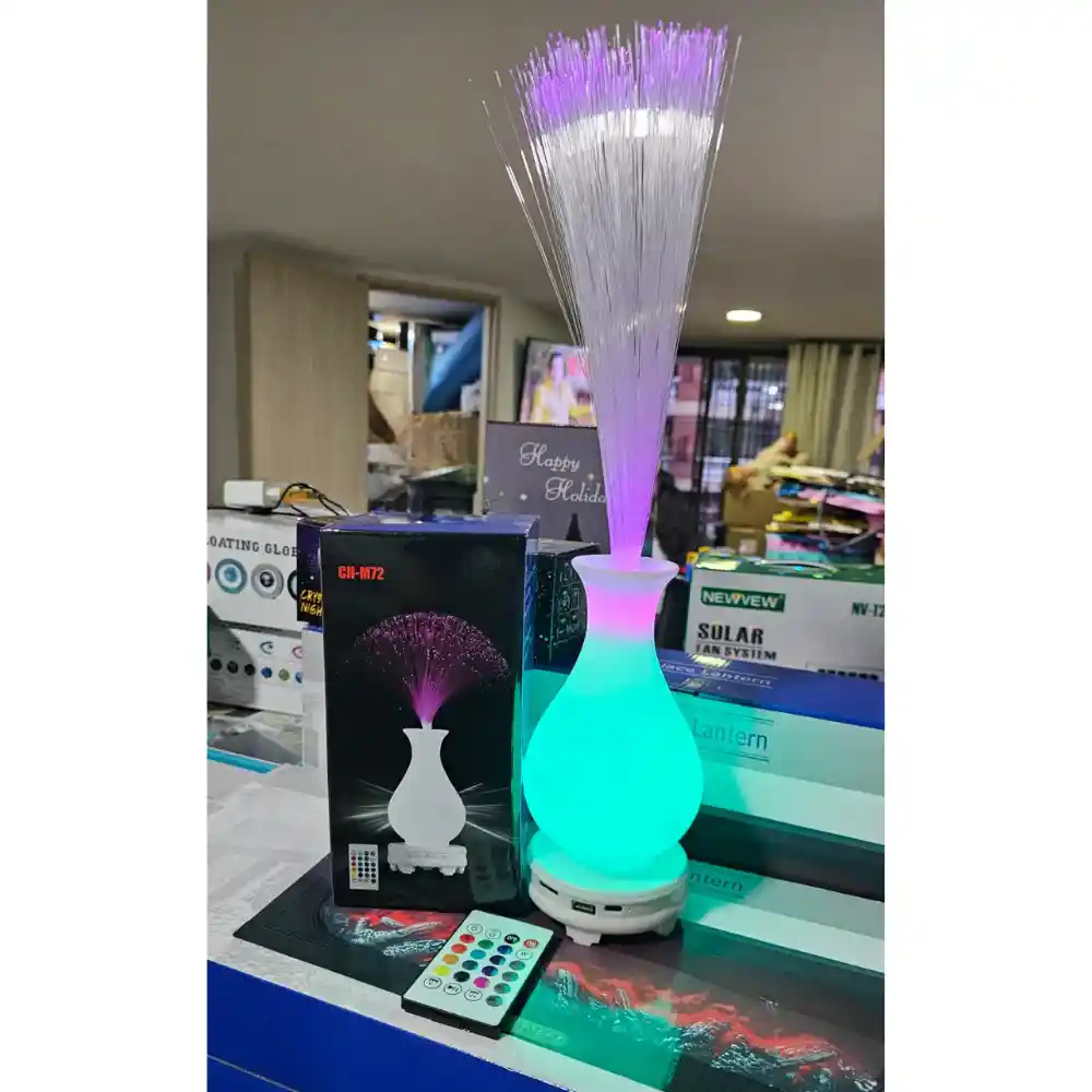Florero Maceta Luminosa Parlante Bluetooth 12 Colores Fibra Optica Con Control Remoto
