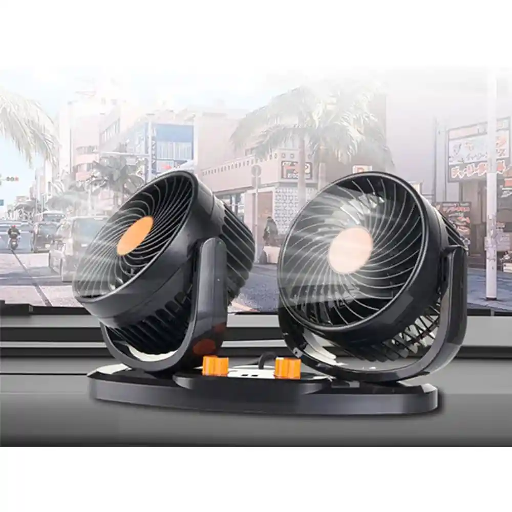 Ventilador Doble Para Carro Y Oficina Graduable Conexion Usb O Para Encendedor