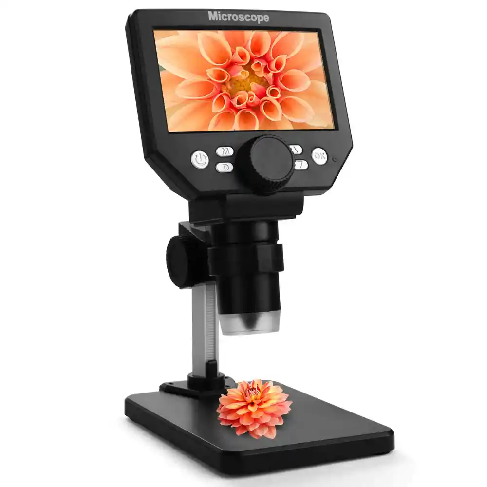 Microscopio Digital Eléctronico Usb Con Base Pantalla Recagable