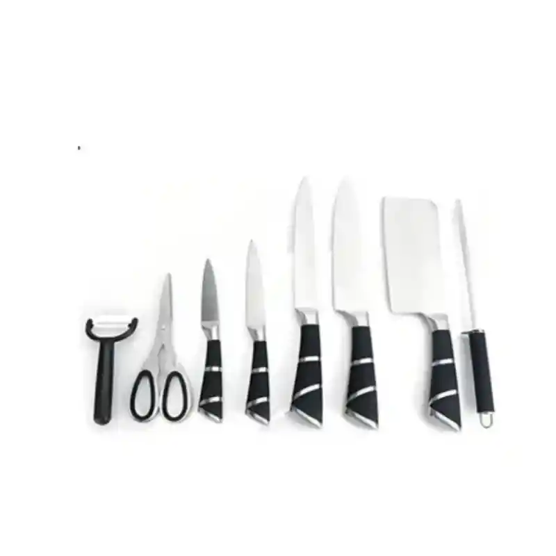 Set Cuchillos 9 Piezas Profesionales Acero Incluye Soporte.