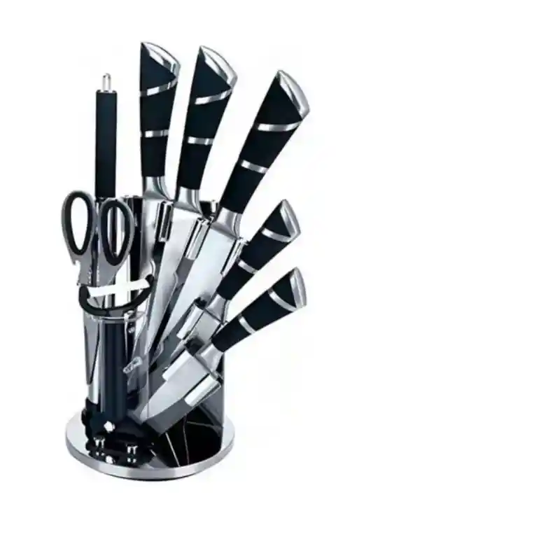 Set Cuchillos 9 Piezas Profesionales Acero Incluye Soporte.