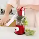 Molino Rallador Cortador De Verduras 3 En 1 Rojo