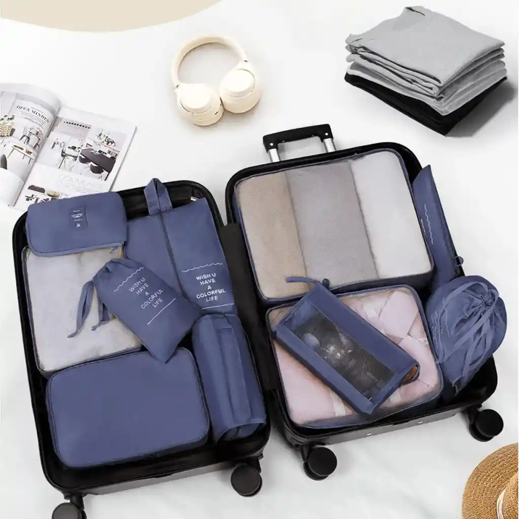 Organizador De Ropa Para Viaje O Maleta De 11 Pcs Poliester