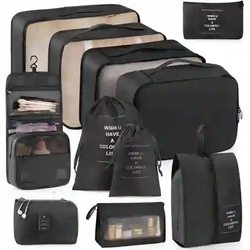 Organizador De Ropa Para Viaje O Maleta De 11 Pcs Poliester