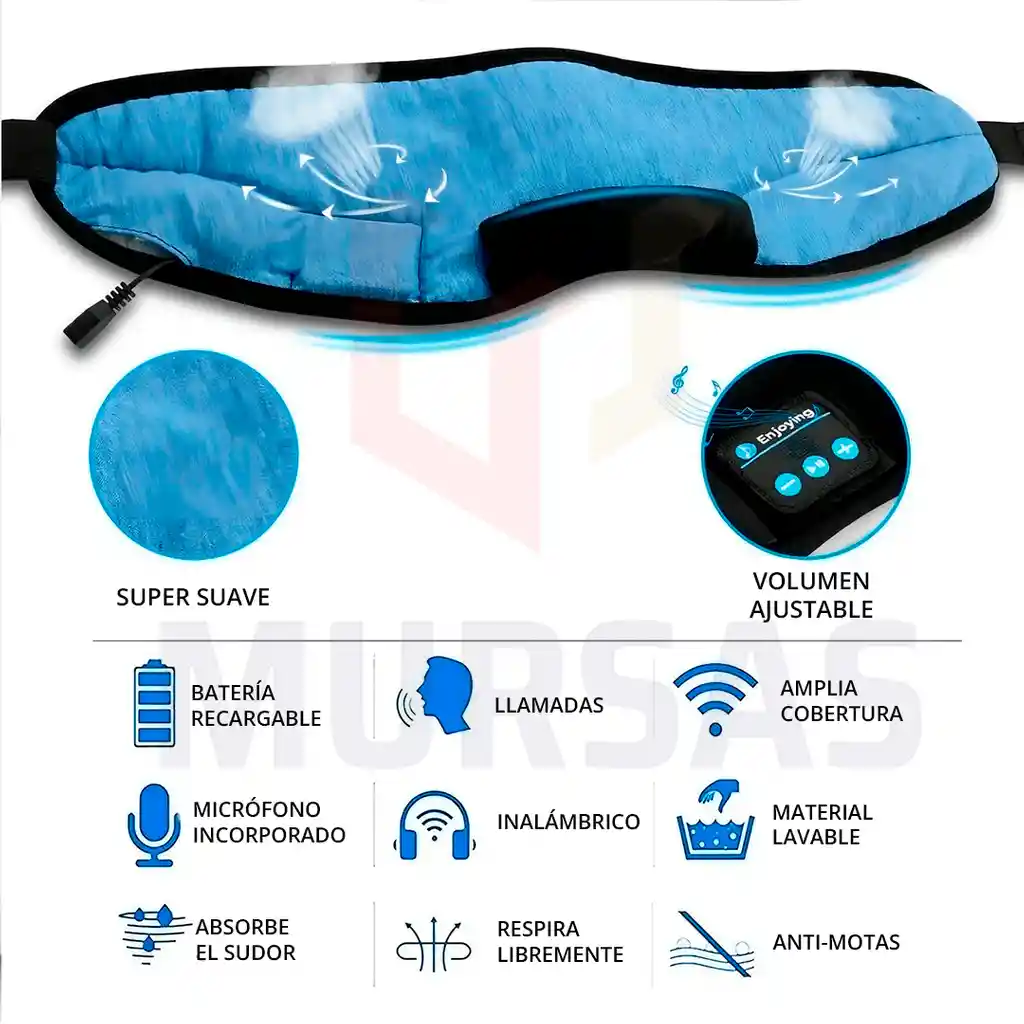 Audifonos Mascara Cubre Ojos Antifaz Tapa Ojos Para Dormir