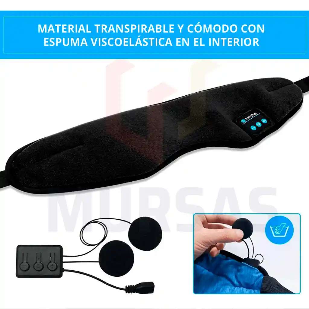 Antifaz Audifonos 3d Estres Viajar Insomnio Gafas Migraña