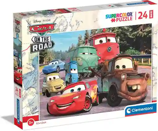 Rompecabezas 24 Piezas Cars En La Carretera Para Niños