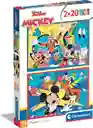 Rompecabezas 2x20 Piezas Mickey Y Sus Amigos Para Niños