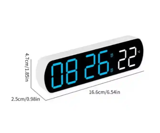 Reloj Despertador Digital Moderno Multifunción Led Control De Sonido Y Temperatura Recargable Tipo C (funciona Con Pilas Aaa)