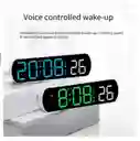 Reloj Despertador Digital Moderno Multifunción Led Control De Sonido Y Temperatura Recargable Tipo C (funciona Con Pilas Aaa)