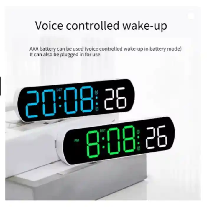 Reloj Despertador Digital Moderno Multifunción Led Control De Sonido Y Temperatura Recargable Tipo C (funciona Con Pilas Aaa)