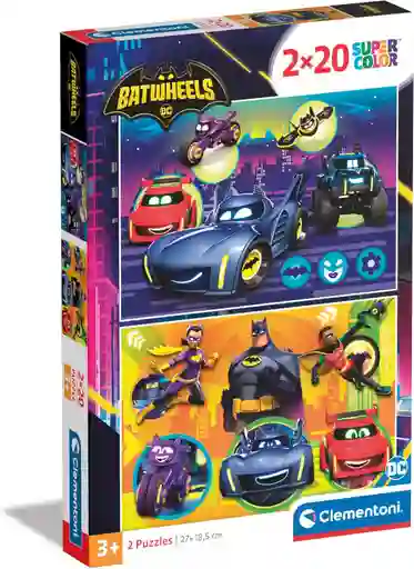 Rompecabezas 2x20 Piezas Batwheels Dc Para Niños