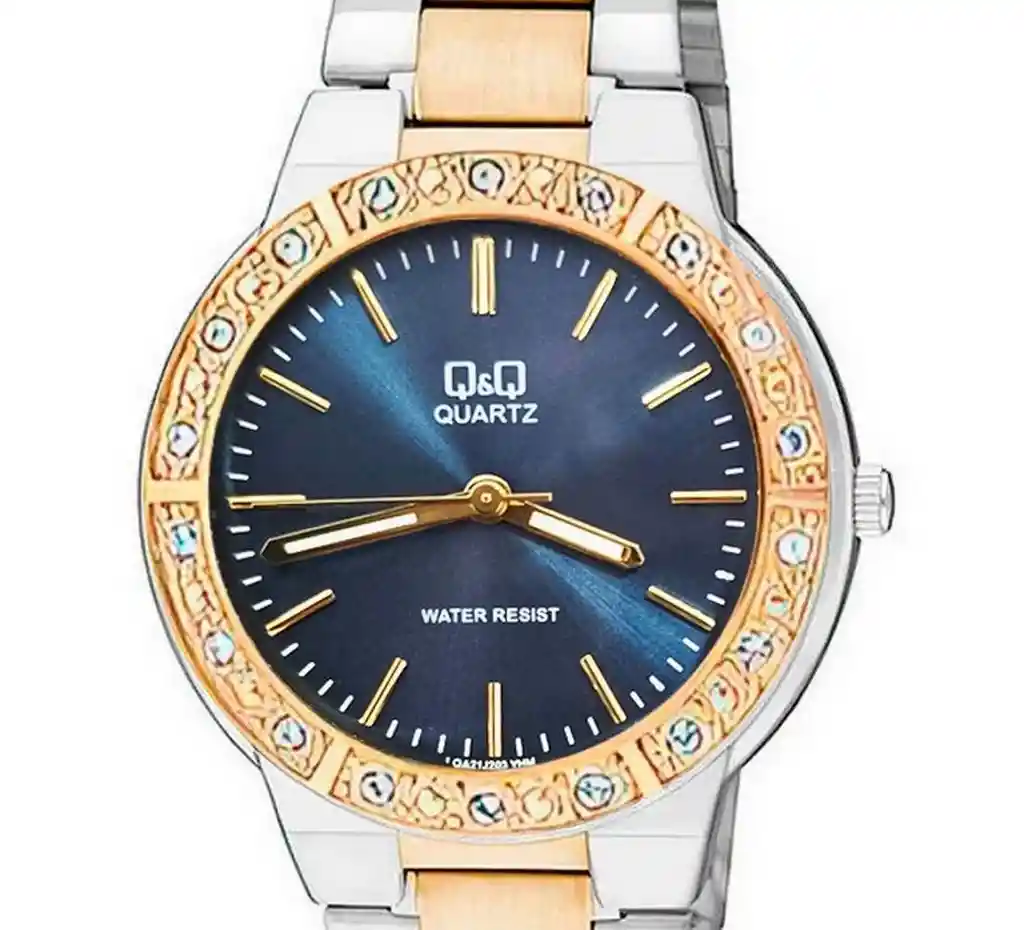 Reloj Qq Qyq Acero Inoxidable Dama Murano + Estuche