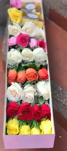 Caja Floral Y Chocolates Ferreros